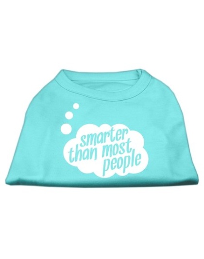 Smarter then Most People Screen Printed Dog Shirt  Aqua Lg