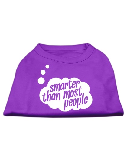 Smarter then Most People Screen Printed Dog Shirt  Purple Lg