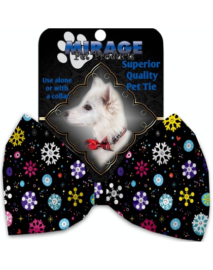 Smiley Snowflakes Pet Bow Tie Collar Accessory with Velcro