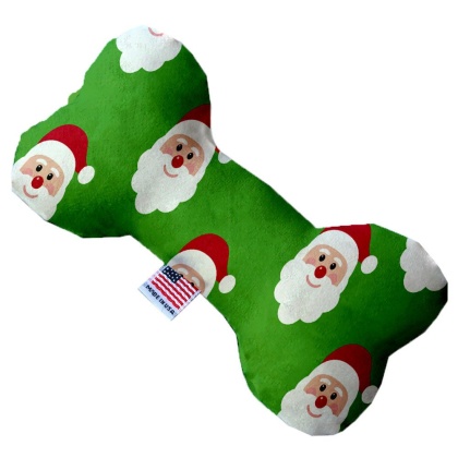 Smiling Santa 10 Inch Canvas Bone Dog Toy