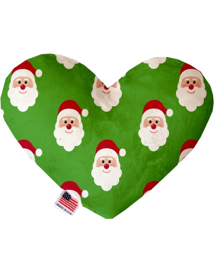 Smiling Santa 6 Inch Canvas Heart Dog Toy