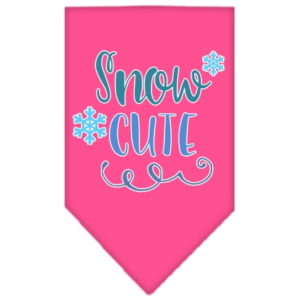 Snow Cute Screen Print Bandana Bright Pink Large