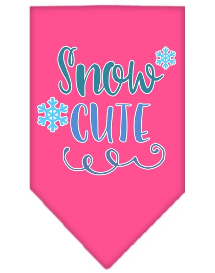 Snow Cute Screen Print Bandana Bright Pink Large