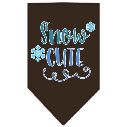 Snow Cute Screen Print Bandana Cocoa Large