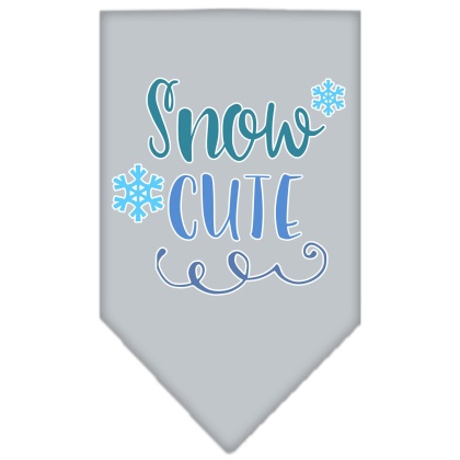 Snow Cute Screen Print Bandana Grey Large