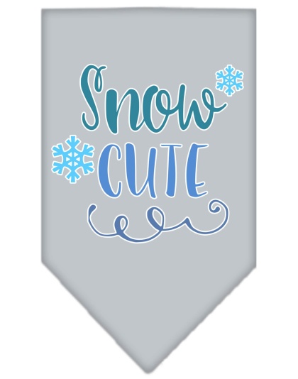 Snow Cute Screen Print Bandana Grey Large