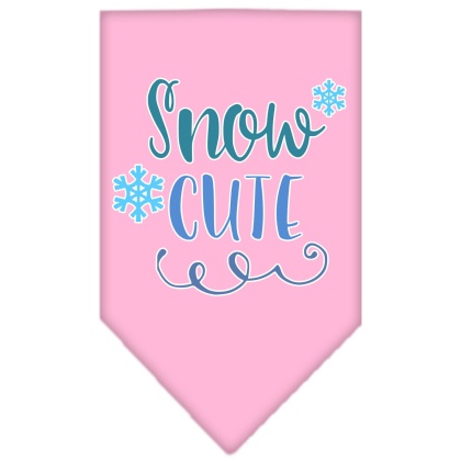 Snow Cute Screen Print Bandana Light Pink Large