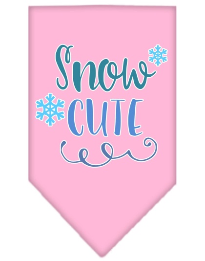 Snow Cute Screen Print Bandana Light Pink Large