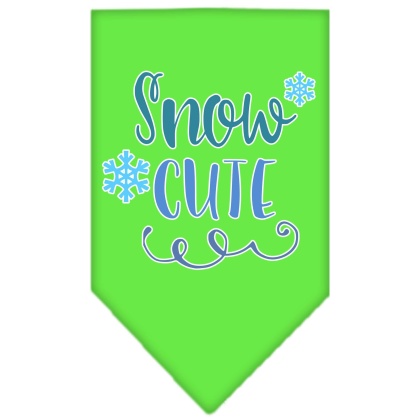 Snow Cute Screen Print Bandana Lime Green Large