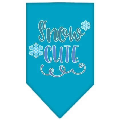 Snow Cute Screen Print Bandana Turquoise Large