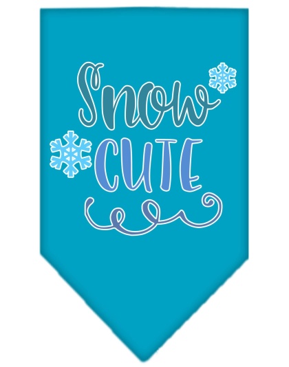 Snow Cute Screen Print Bandana Turquoise Large