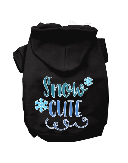 Snow Cute Screen Print Dog Hoodie Black L