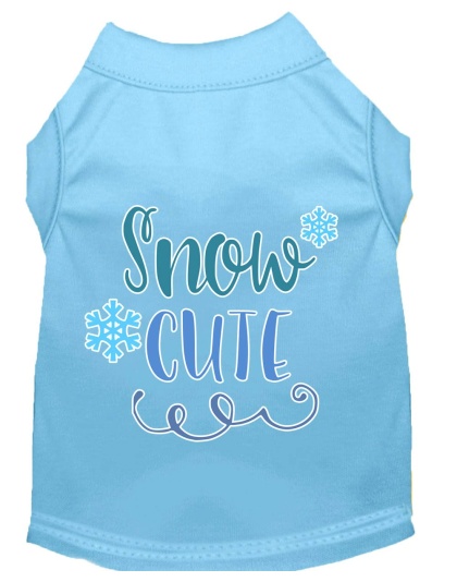 Snow Cute Screen Print Dog Shirt Baby Blue Lg