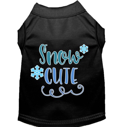 Snow Cute Screen Print Dog Shirt Black Lg