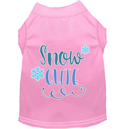 Snow Cute Screen Print Dog Shirt Light Pink Lg