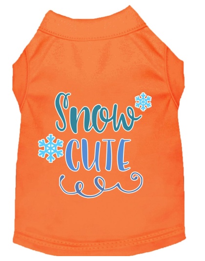 Snow Cute Screen Print Dog Shirt Orange Lg