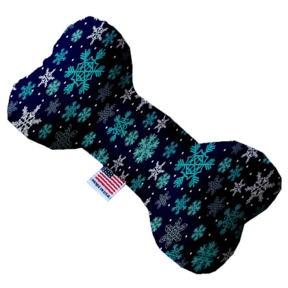 Snowflake Blues 10 Inch Canvas Bone Dog Toy