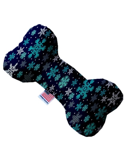 Snowflake Blues 10 Inch Canvas Bone Dog Toy