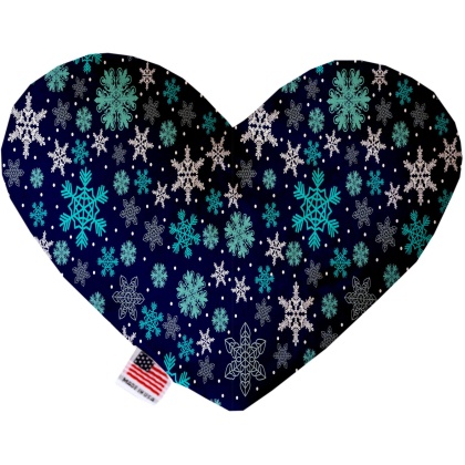 Snowflake Blues 6 Inch Canvas Heart Dog Toy