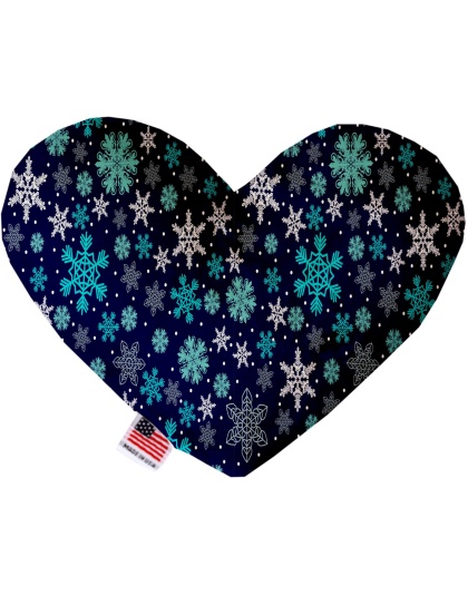 Snowflake Blues 6 Inch Canvas Heart Dog Toy