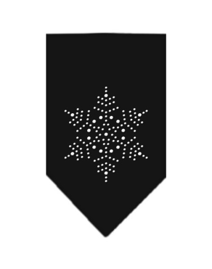 Snowflake Rhinestone Bandana Black Large