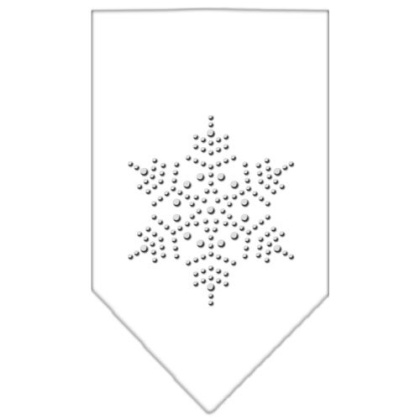 Snowflake Rhinestone Bandana White Large