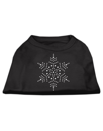 Snowflake Rhinestone Shirt Black L