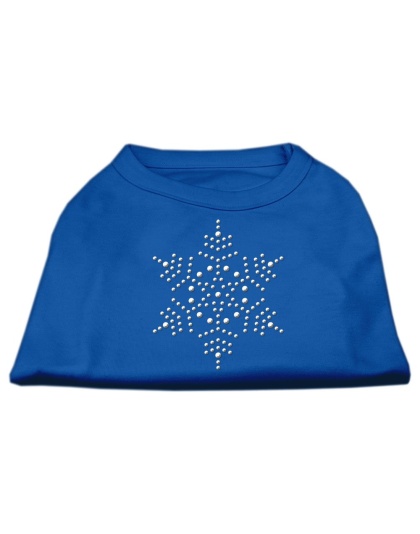 Snowflake Rhinestone Shirt Blue Lg