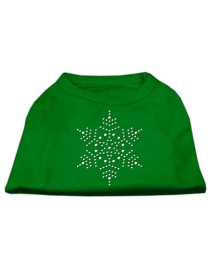 Snowflake Rhinestone Shirt Emerald Green Lg