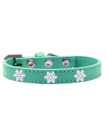 Snowflake Widget Dog Collar Aqua Size 10