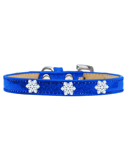 Snowflake Widget Dog Collar Blue Ice Cream Size 10