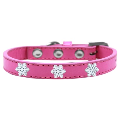 Snowflake Widget Dog Collar Bright Pink Size 10