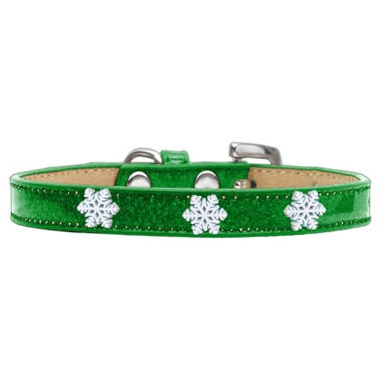 Snowflake Widget Dog Collar Emerald Green Ice Cream Size 10