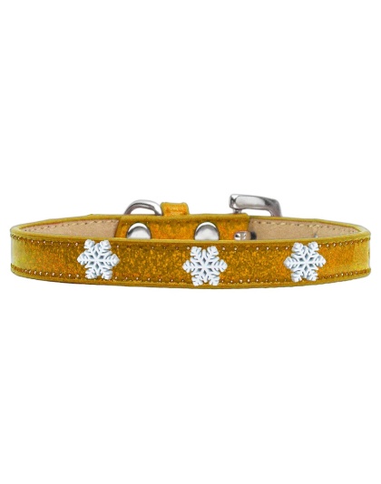 Snowflake Widget Dog Collar Gold Ice Cream Size 10