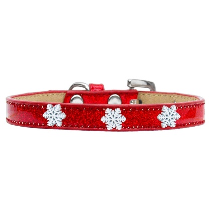 Snowflake Widget Dog Collar Red Ice Cream Size 10