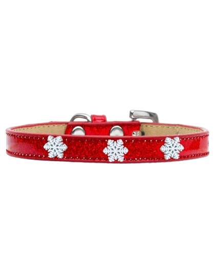 Snowflake Widget Dog Collar Red Ice Cream Size 10