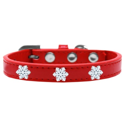 Snowflake Widget Dog Collar Red Size 10