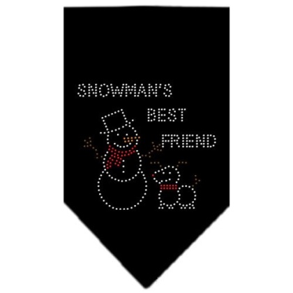 Snowman's Best Friend Rhinestone Bandana Black Large