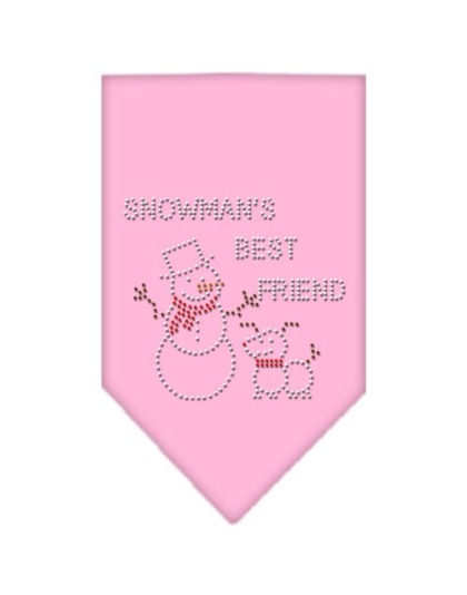 Snowman's Best Friend Rhinestone Bandana Light Pink Large