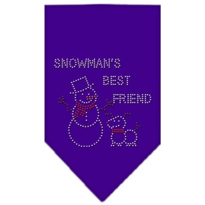 Snowman's Best Friend Rhinestone Bandana Purple Large