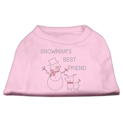 Snowman's Best Friend Rhinestone Shirt Light Pink L