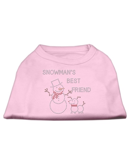 Snowman's Best Friend Rhinestone Shirt Light Pink L