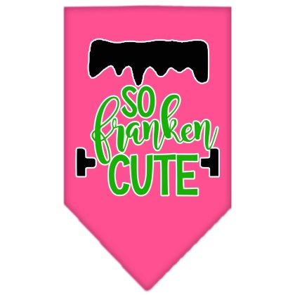 So Franken Cute Screen Print Bandana Bright Pink Large