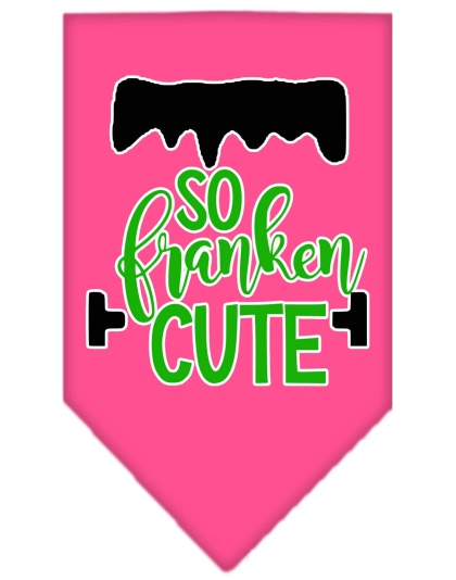 So Franken Cute Screen Print Bandana Bright Pink Large