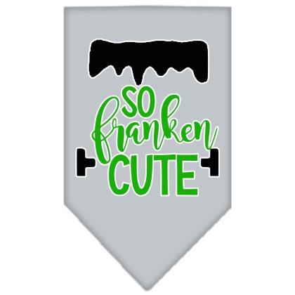 So Franken Cute Screen Print Bandana Grey Large