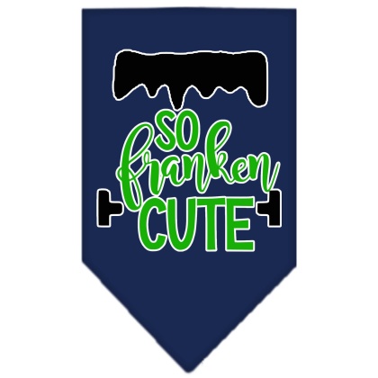 So Franken Cute Screen Print Bandana Navy Blue large