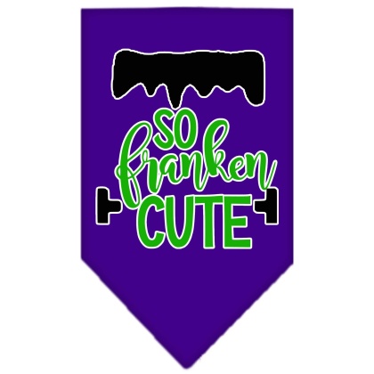 So Franken Cute Screen Print Bandana Purple Large