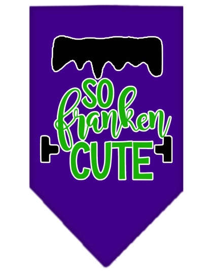 So Franken Cute Screen Print Bandana Purple Large