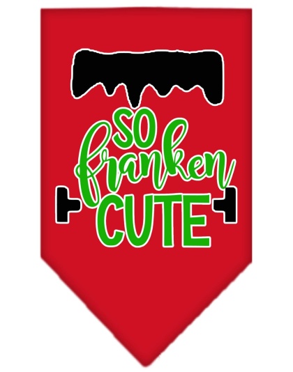 So Franken Cute Screen Print Bandana Red Large