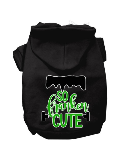 So Franken Cute Screen Print Dog Hoodie Black L